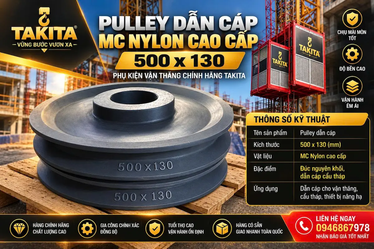 Pulley dẫn cáp MC Nylon cao cấp kích thước 500×130 mm